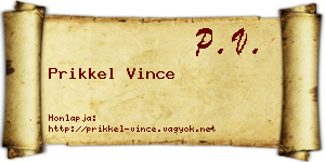 Prikkel Vince névjegykártya